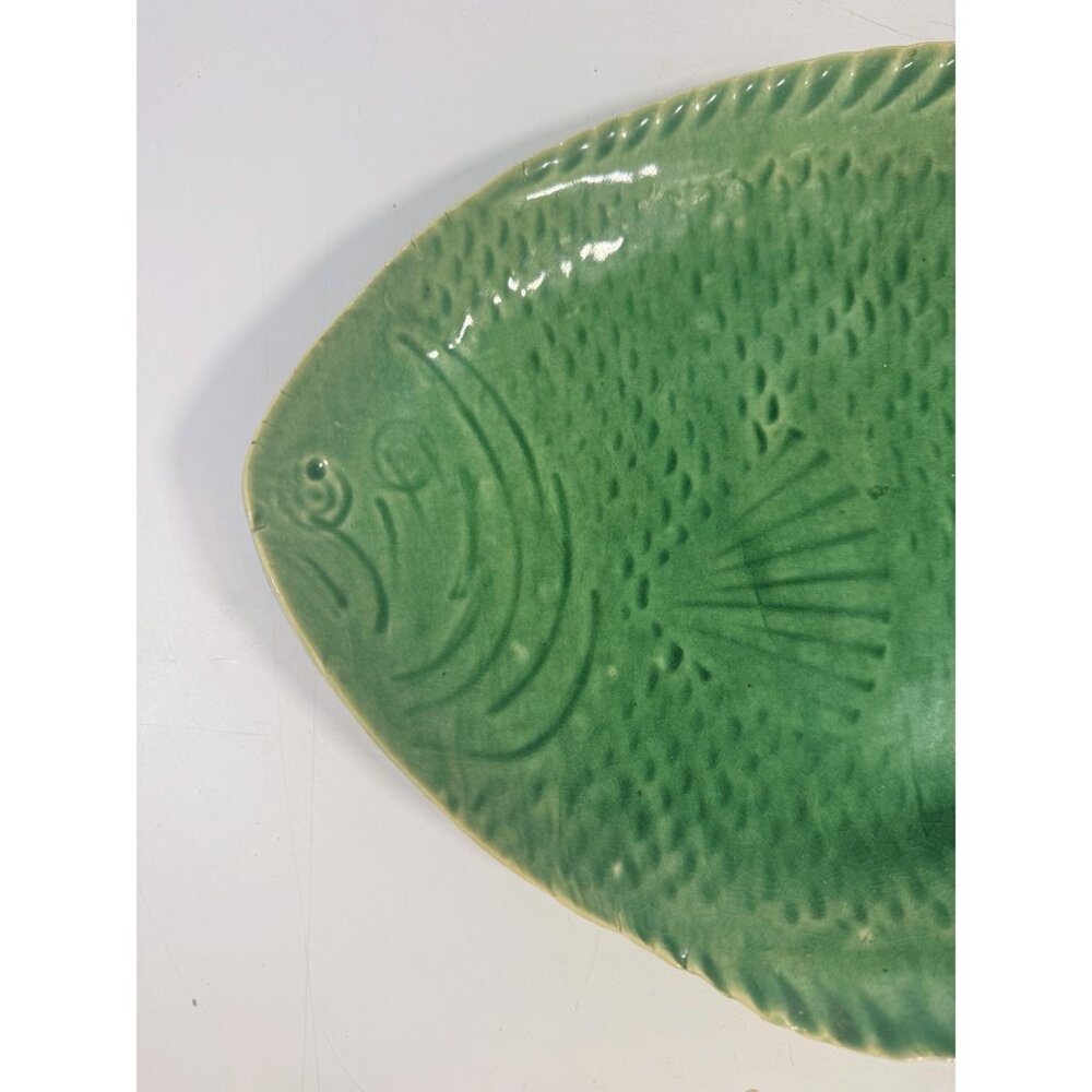 Pottery Fish Platter Plate French Style Majolica Vintage Gallery Wall Serving Pi - Picture 3 of 16